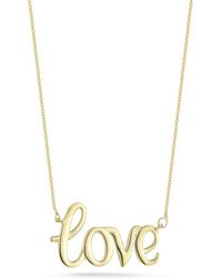 Ember Fine Jewelry - 14K Love Script Pendant Necklace - Lyst