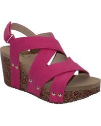Volatile - Tory Crisscross Wedge Sandal - Lyst