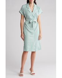 FRNCH - Stripe Print Tie Waist Dress - Lyst