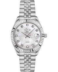 Gv2 - Naples Dial Steel Diamond Watch, 34Mm - Lyst