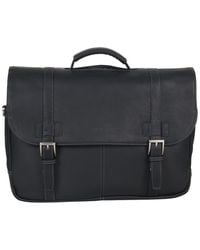Kenneth Cole - Double Gusset Flapover Colombian Leather Laptop Bag - Lyst