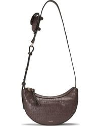 orYANY - Rookie Crescent Croc Embossed Leather Crossbody Bag - Lyst