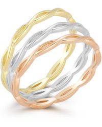 Glaze Jewelry - Set Of 3 Infinity Twist Mixed Metal Rings - Lyst