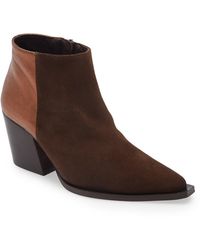 INTENTIONALLY ______ Phantom Point Toe Suede Bootie In Brown Suede At Nordstrom Rack