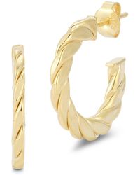 Glaze Jewelry - 14k Yellow Gold Plated Sterling Silver Twist Hoop Earrings - Lyst