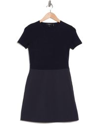 Theory - Tailor Mixed Media Wool Blend Minidress - Lyst