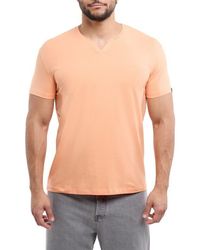 Xray Jeans - Split Neck Cotton T-Shirt - Lyst