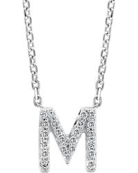 Effy - Sterling Pavé Diamond Initial Pendant Necklace - Lyst