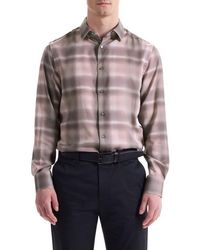 Bugatchi - Julian Shaped Fit Abstract Check Lyocell Button-Up Shirt - Lyst