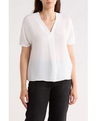 Tahari - V-Neck Short Sleeve Top - Lyst
