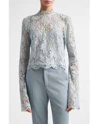 A.L.C. - Margot Lace Mock Neck Top - Lyst
