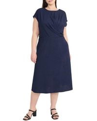 Maggy London - Draped Bodice Midi Dress - Lyst