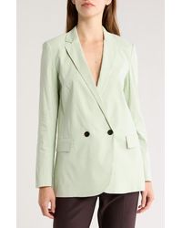 Theory - Double Breasted Linen Blend Jacket - Lyst