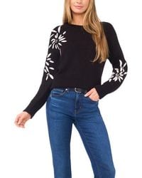 Halogen® - Embroidered Floral Sweater - Lyst
