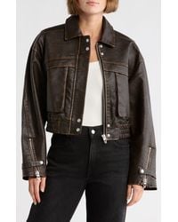 Blank NYC - Faux Leather Bomber Jacket - Lyst