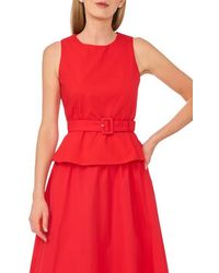 Ted Baker - Sleeveless Belted Peplum Top - Lyst