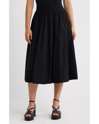 Wit & Wisdom - Smocked Waist Bubble Hem Midi Skirt - Lyst