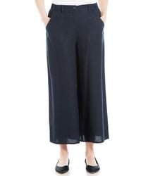 Max Studio - Wide Leg Linen Blend Crop Pants - Lyst
