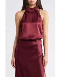 Rails - Leah Satin Crepe Halter Top - Lyst