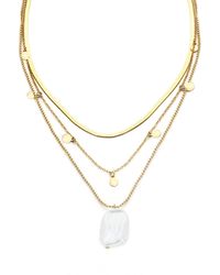 Panacea - Cultured Freshwater Pearl Layered Necklace - Lyst