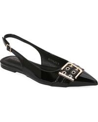 BERNESS - Buckle Slingback Pointed Toe Flat - Lyst