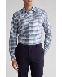 Bugatchi - Shaped Fit Gingham Comfort Stretch Cotton Button-up Shirt - Lyst