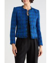L'Agence - Angelina Check Tweed Jacket - Lyst
