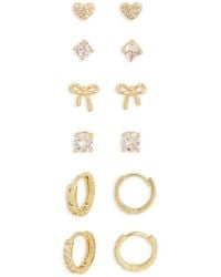 Leith - Set Of 6 Assorted Stud & Hoop Earrings - Lyst