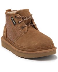 neumel gore tex waterproof faux shearling lined chukka boot