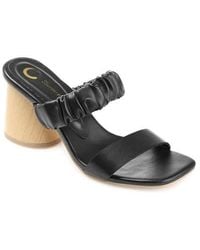 Journee Collection - Open Square-Toe Block Heel - Lyst