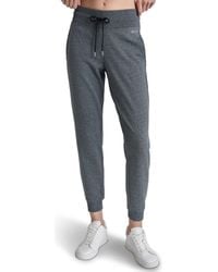 DKNY - Rhinestone Logo Cuffed Fleece Joggers - Lyst