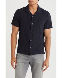 Denim and Flower - Textured Short Sleeve Knit Button-Up Shirt - Lyst