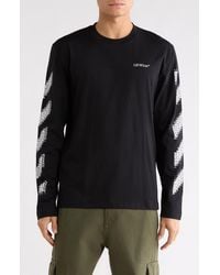 Off-White c/o Virgil Abloh - Pixel Diagonal Skate Long Sleeve T-Shirt - Lyst