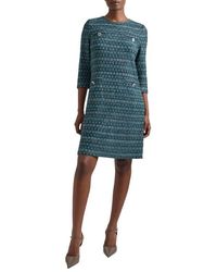 Misook - Metallic Tweed Shift Sweater Dress - Lyst