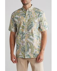Kahala - Banana Flora Short Sleeve Cotton Button-down Shirt - Lyst