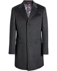 ted baker charcoal marvin wool blend overcoat