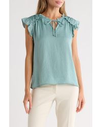 DR2 by Daniel Rainn - Ruffle Tie Neck Top - Lyst