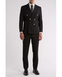 Gino Vitale - Slim Fit Solid Double Breasted Suit - Lyst