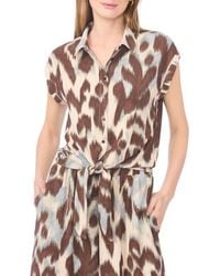 Halogen® - Printed Button-Up Top - Lyst