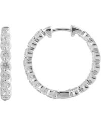 Badgley Mischka - 14k Gold Round Cut Lab-created Diamond Hoop Earrings - Lyst