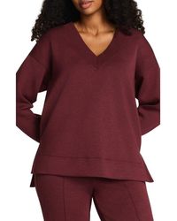 Spanx - Airessentials Brushed V-Neck Tunic Sweatshirt - Lyst