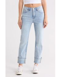 Seven7 - High Waist Cuffed Hem Jeans - Lyst