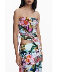 Desigual - Ruffle Strapless Top - Lyst
