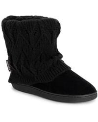 Muk Luks - Raquel Faux Fur Lined Indoor/Outdoor Bootie Slipper - Lyst