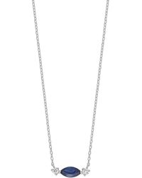 Bony Levy - 18k White Gold Diamond & Sapphire Necklace - Lyst