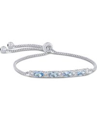 Kenneth Jay Lane - Aqua & Cubic Zirconia Bar Slider Bracelet - Lyst