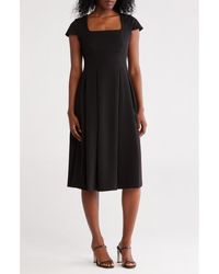 Calvin Klein - Short Sleeve Midi Fit & Flare Dress - Lyst