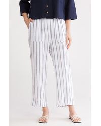 Ellen Tracy - Wide Leg Linen Blend Drawstring Crop Pants - Lyst