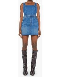 Mother - The Over It Denim Minidress - Lyst