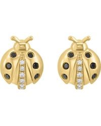 Effy - 14K & Diamond Ladybug Stud Earrings - Lyst